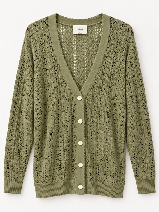 Wilfred Sweaters - Wilfred Aritzia Sage Green Pointelle Cardigan Size M